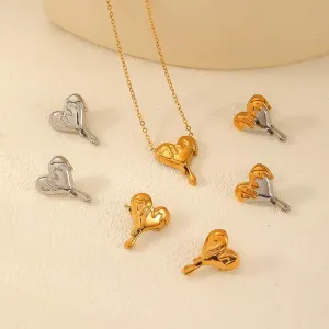 1 Pair Simple Series Classic Heart Stainless Steel Waterproof Women Stud Earrings h5 Picture2