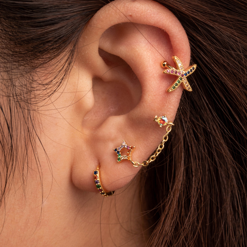 1 Piece Simple Series Classic Geometric Copper No Plating Material Zircon Women Piercing Earrings Picture3
