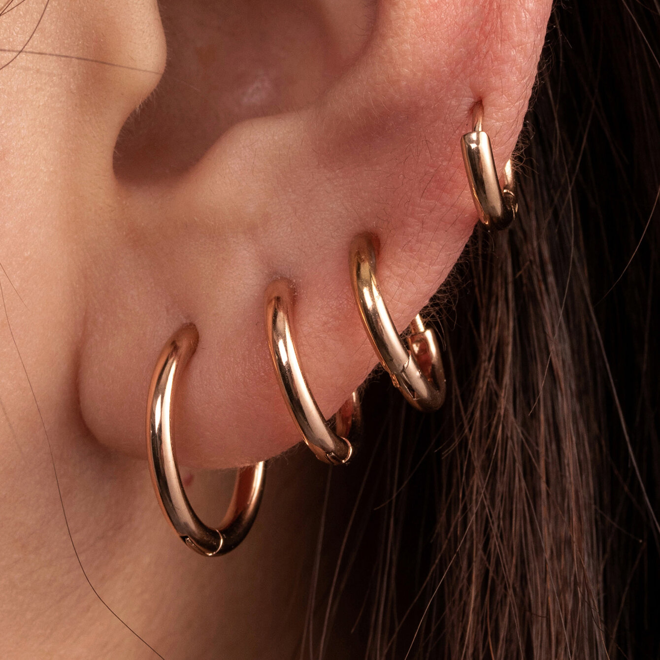 1 pezzo semplice serie semplice geometrica titanio acciaio senza placcatura materiale orecchini da donna piercing h5 Immagine2