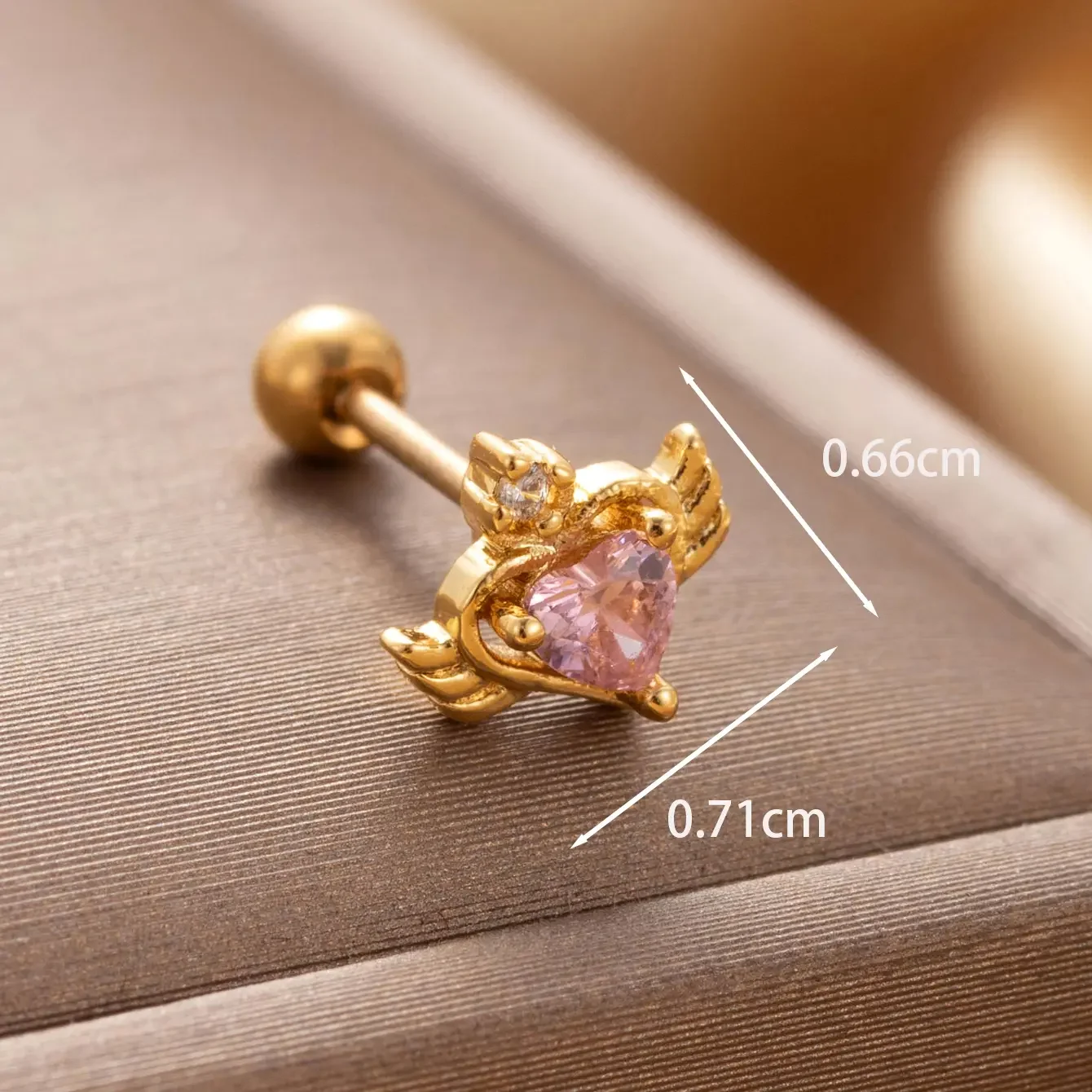 1 Piece Simple Series Simple Heart Titanium Steel No Plating Material Zircon Women Piercing Earrings h5