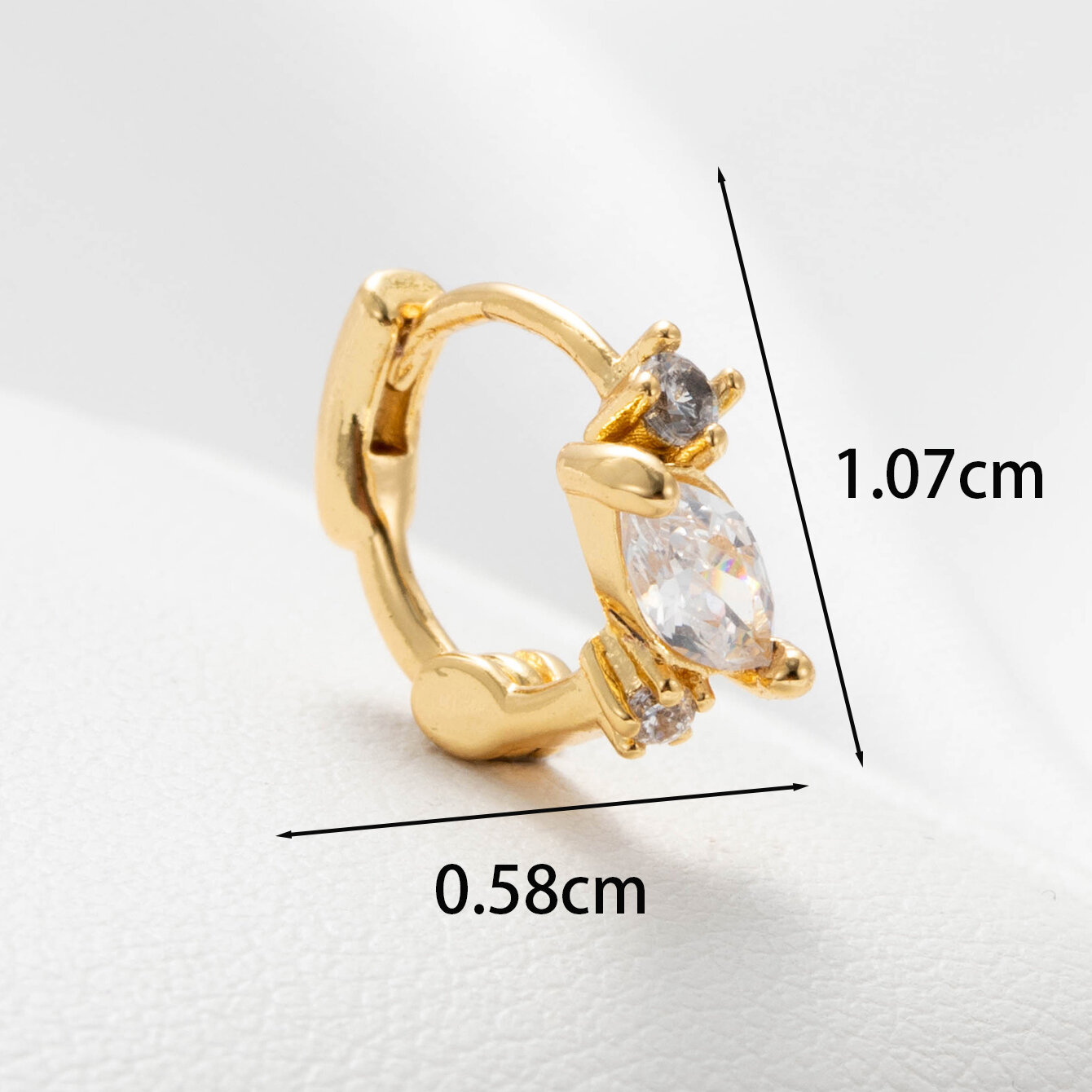 1 Piece Simple Series Simple Geometric Titanium Steel No Plating Material Zircon Women Piercing Earrings 