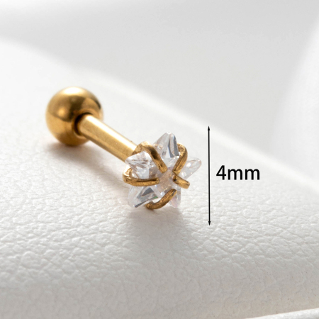 1 Stück Simple Series Schlichte geometrische Ohrringe aus Titanstahl ohne Beschichtung mit Zirkonia für Damen