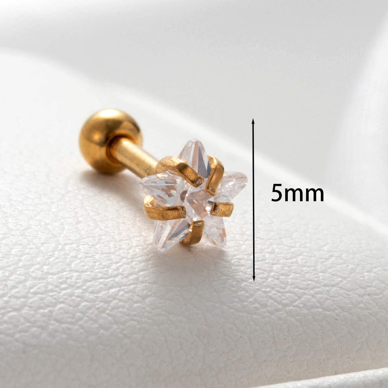 8534-5Mm Gold Five-Pointed Star/One Size Picture2