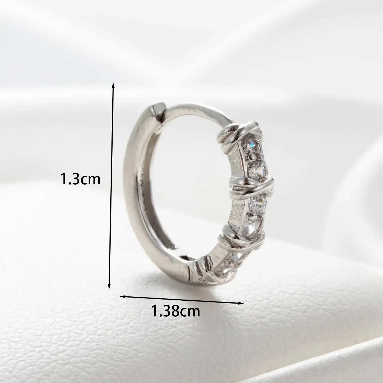 1 Piece Simple Series Simple Geometric Copper No Plating Material Zircon Women Piercing Earrings
