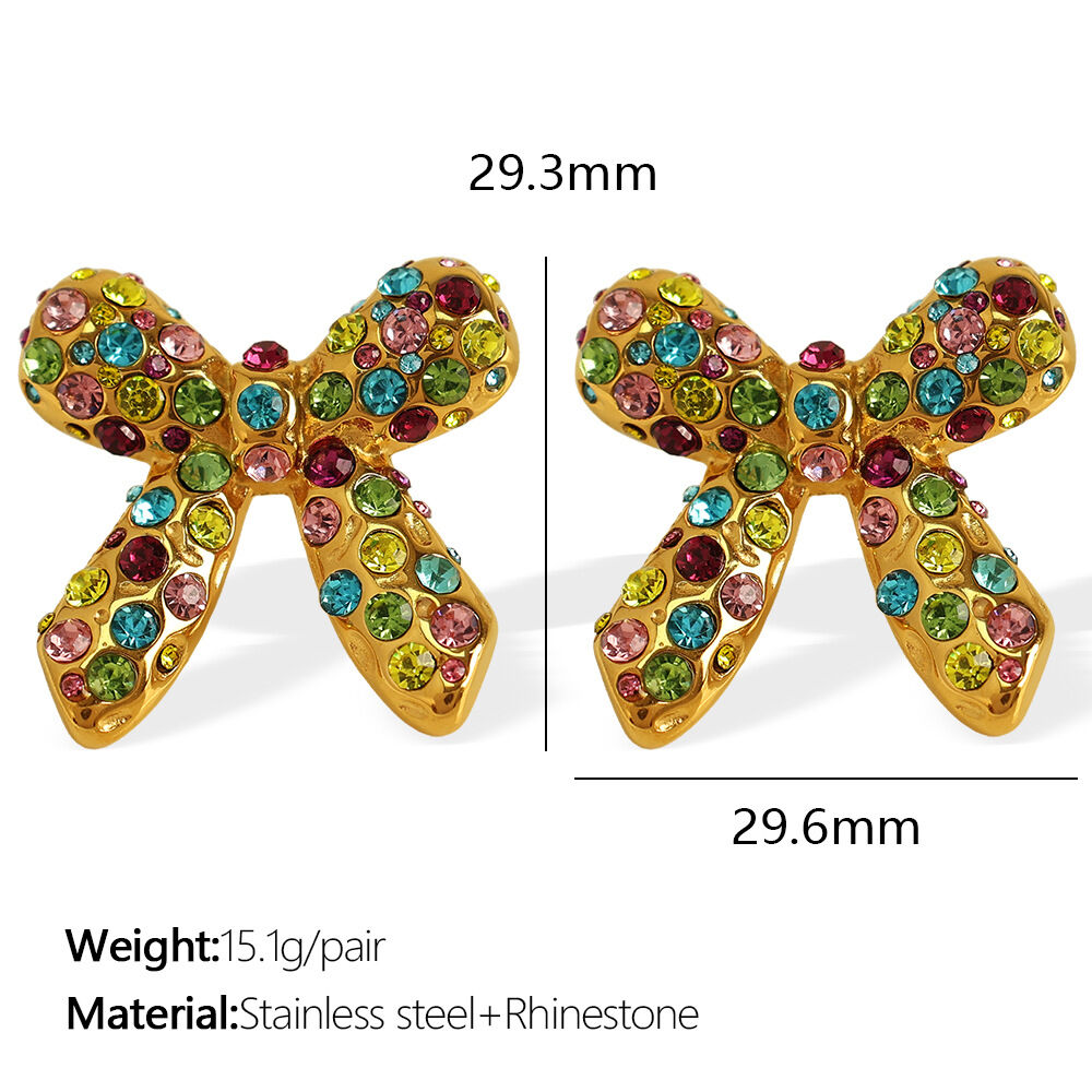 EH792 Orecchini in oro con diamanti colorati Immagine3