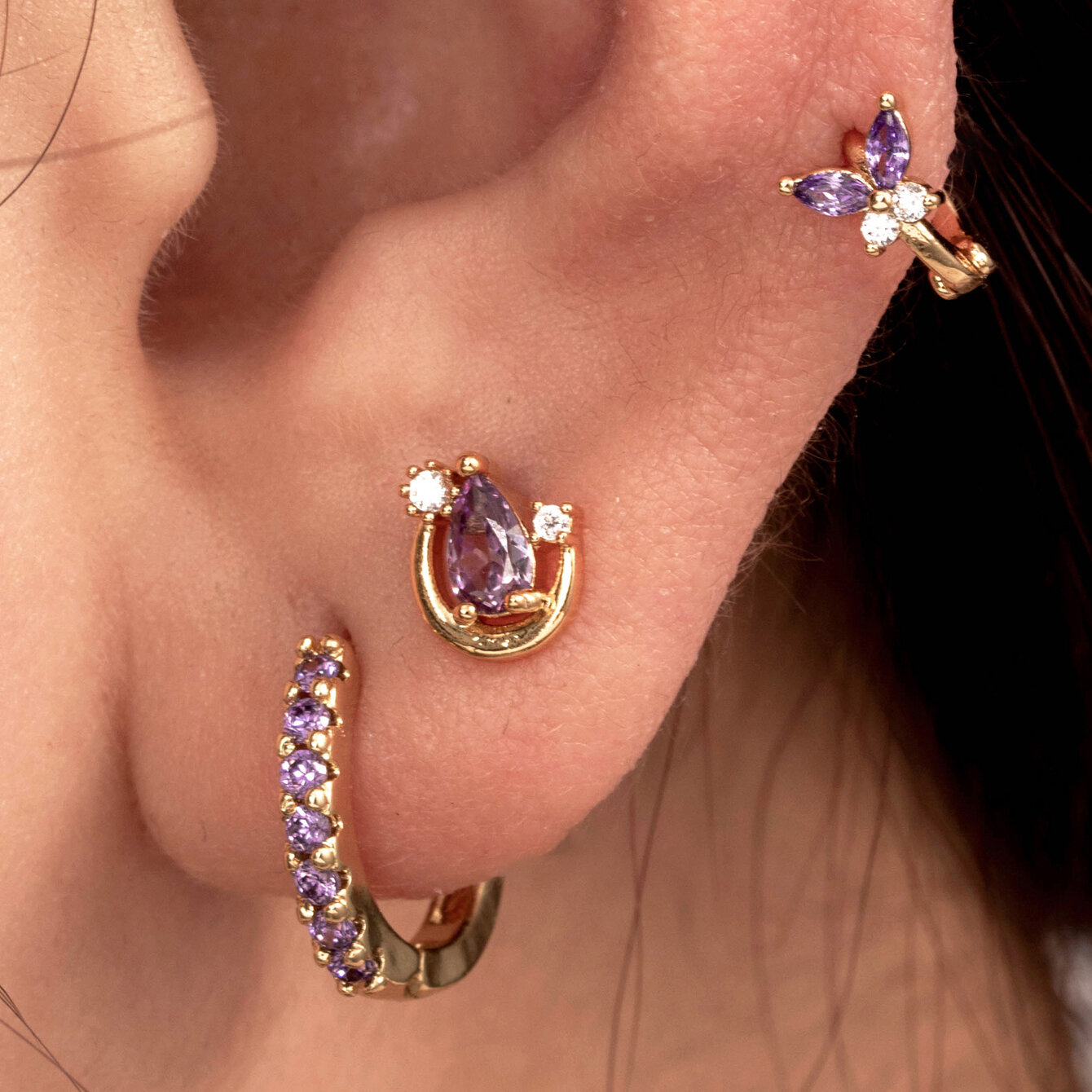 1 Piece Simple Series Classic Droplet Copper No Plating Material Zircon Women Piercing Earrings Picture2
