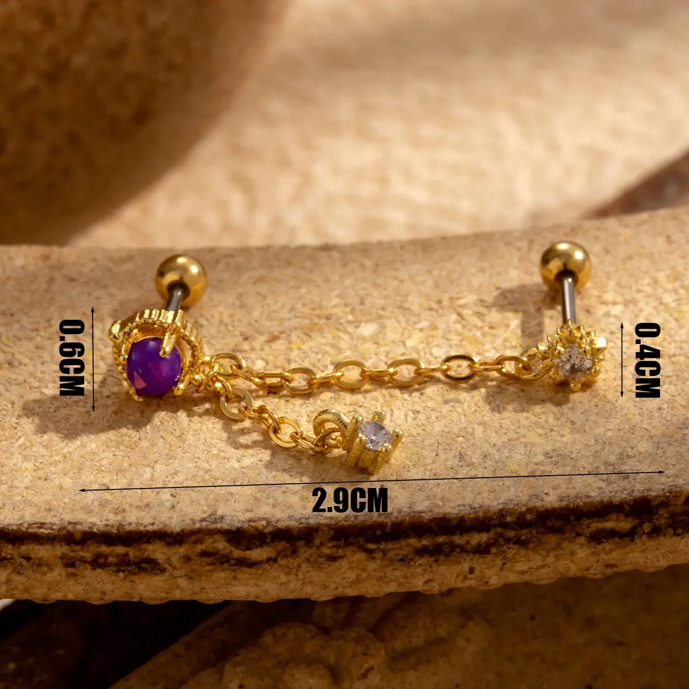 1 pezzo semplice serie classica fiore titanio acciaio senza placcatura materiale zircone orecchini da donna piercing h5 