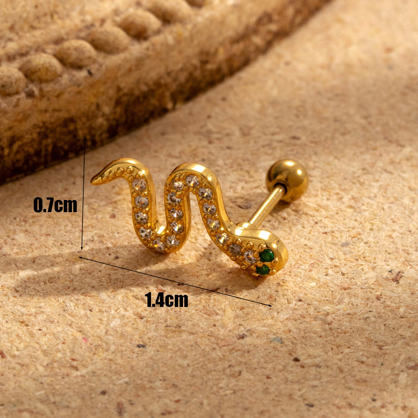 1 Piece Simple Series Classic Animal Titanium Steel No Plating Material Zircon Women Piercing Earrings 