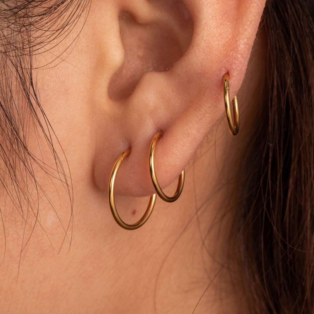 1 Piece Simple Series Simple Geometric Titanium Steel No Plating Material Women Piercing Earrings Picture3