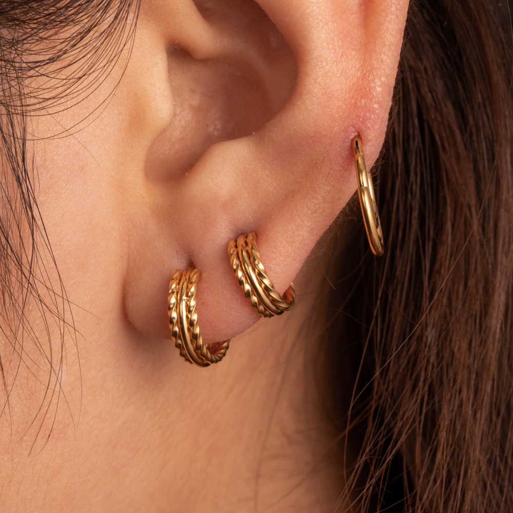 1 Piece Simple Series Simple Geometric Titanium Steel No Plating Material Women Piercing Earrings Picture3