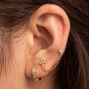 1 Piece Simple Series Classic Cross Titanium Steel No Plating Material Zircon Women Piercing Earrings h5 Picture3