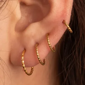 1 Piece Simple Series Simple Geometric Titanium Steel No Plating Material Women Hoop Earrings h5 Picture3