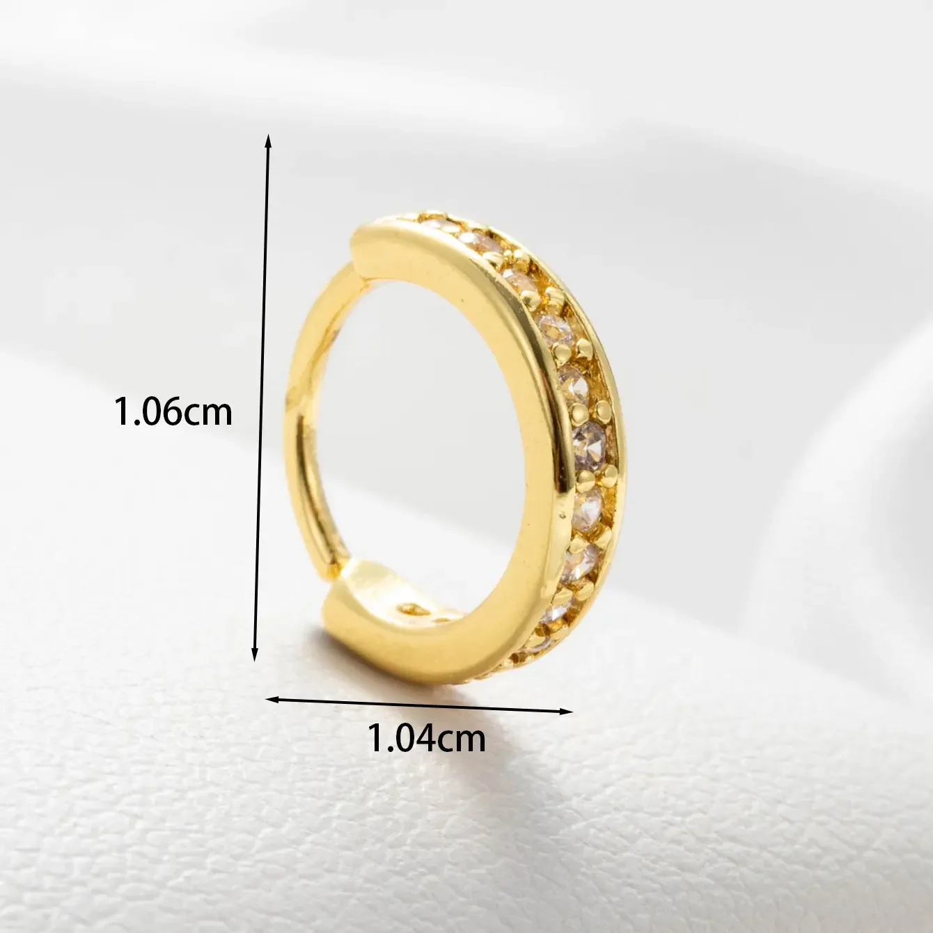 1 Piece Simple Series Simple Heart Copper No Plating Material Zircon Women Piercing Earrings h5