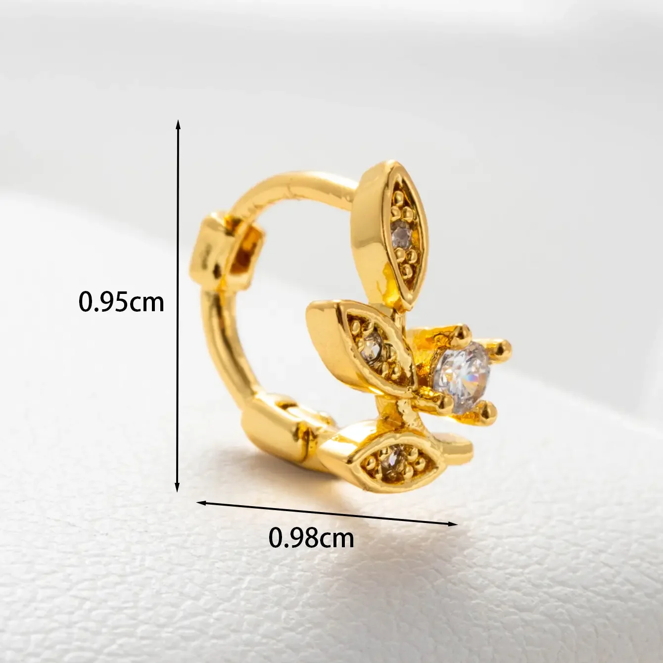 Boucles d'oreilles piercing femme Simple Series Simple Geometric en cuivre sans placage, ornées de zircon 