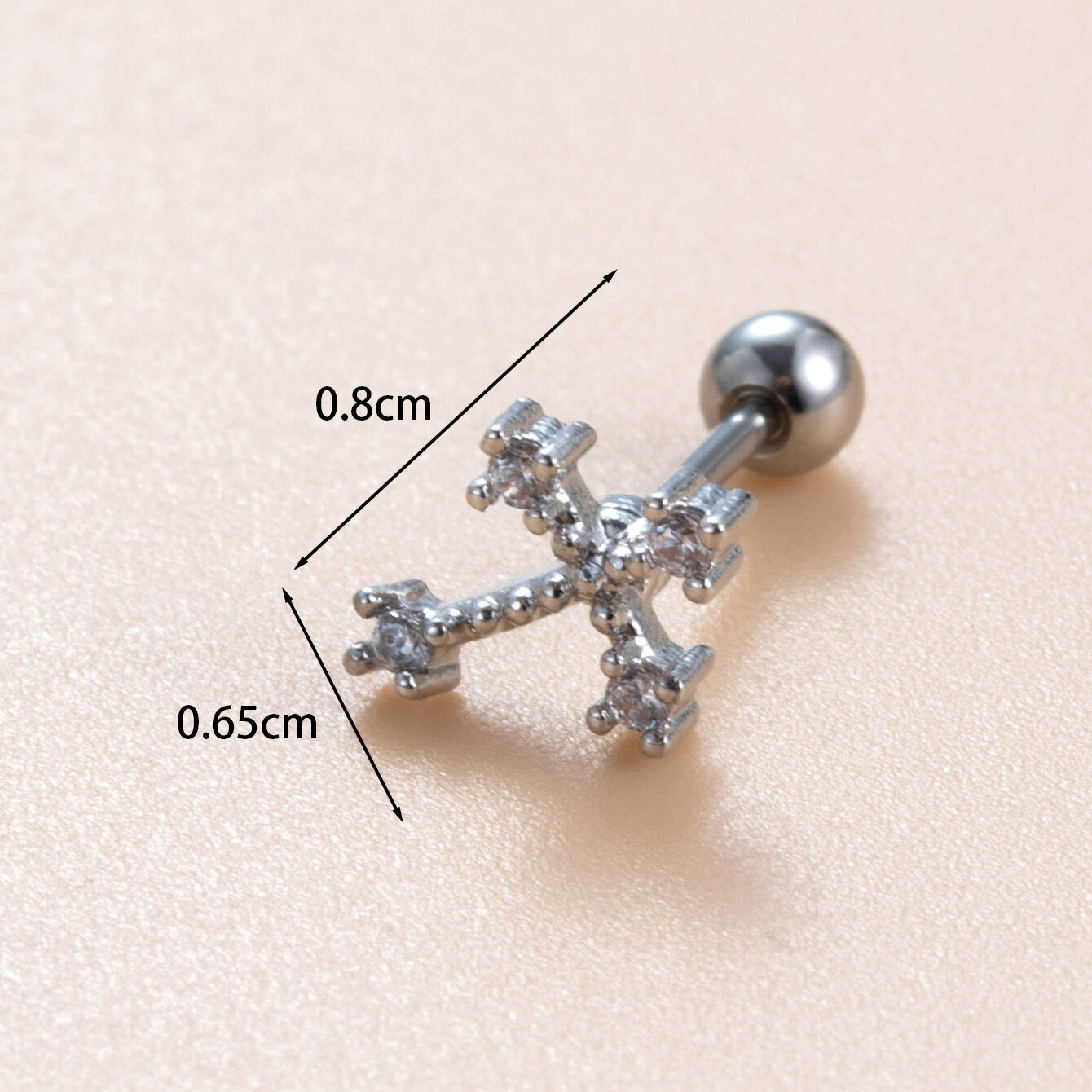 Boucles d'oreilles piercing femme Simple Series Simple Bow Knot en cuivre sans placage et zircon h5 