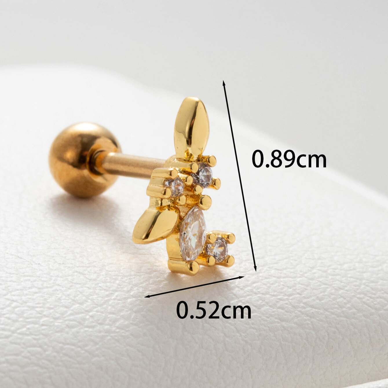 1 pezzo semplice serie semplice fiore rame senza placcatura materiale zircone orecchini da donna piercing 