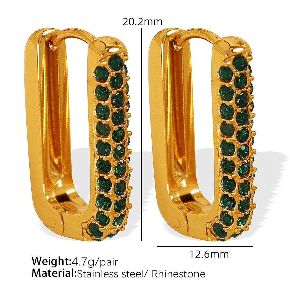 EH315 Grüne Diamant-Goldohrringe Bild5