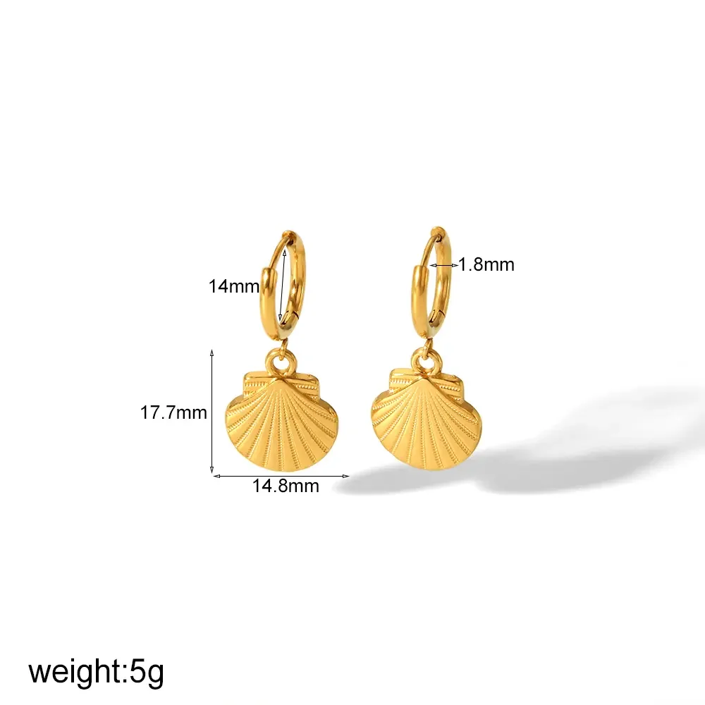 1 paire de boucles d'oreilles pendantes en forme d'étoile de mer en acier inoxydable plaqué or , élégantes et classiques, pour femmes, à porter au quotidien 