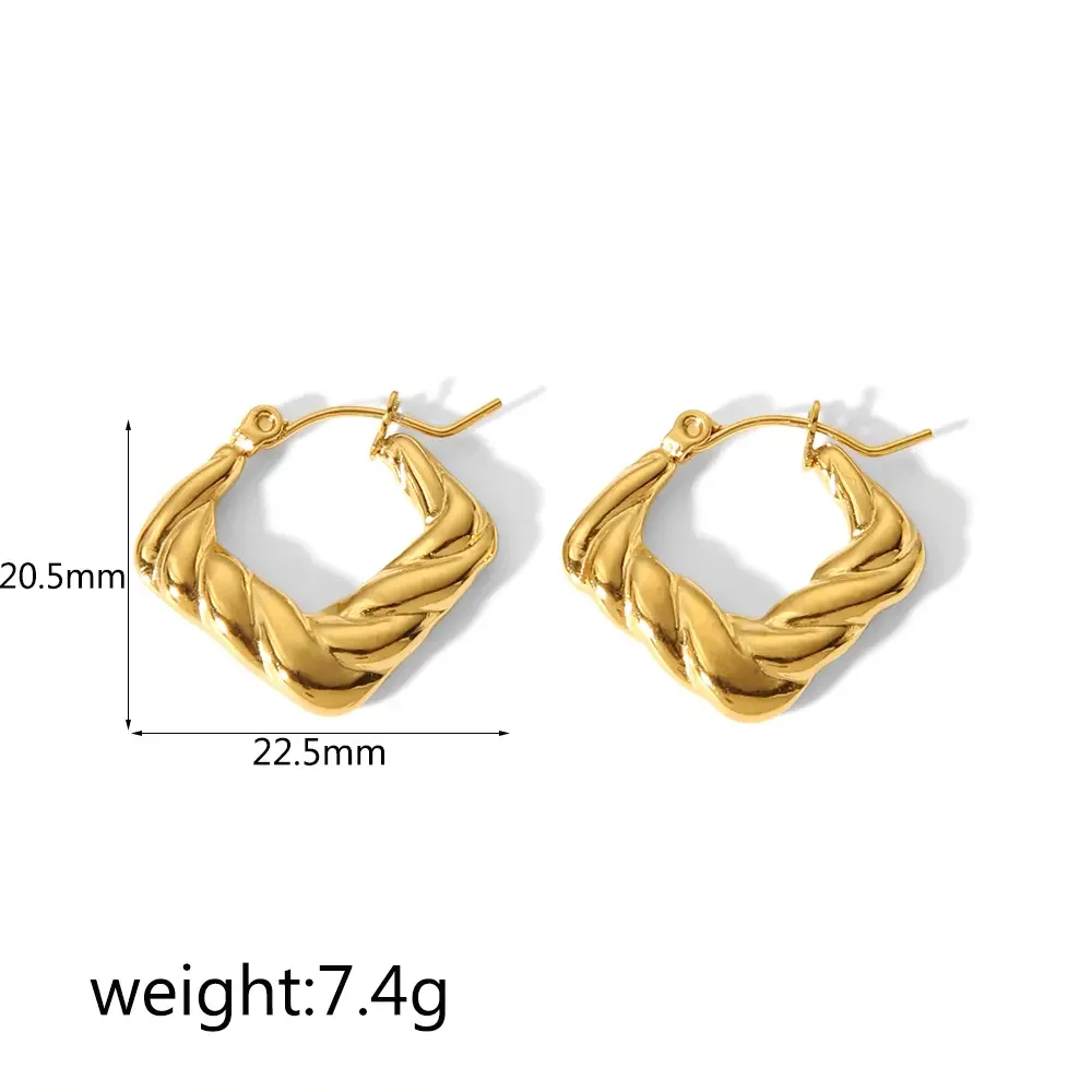 1 paio di orecchini classici alla moda in acciaio inossidabile placcato oro 18k con corno massiccio per donna da indossare ogni giorno 