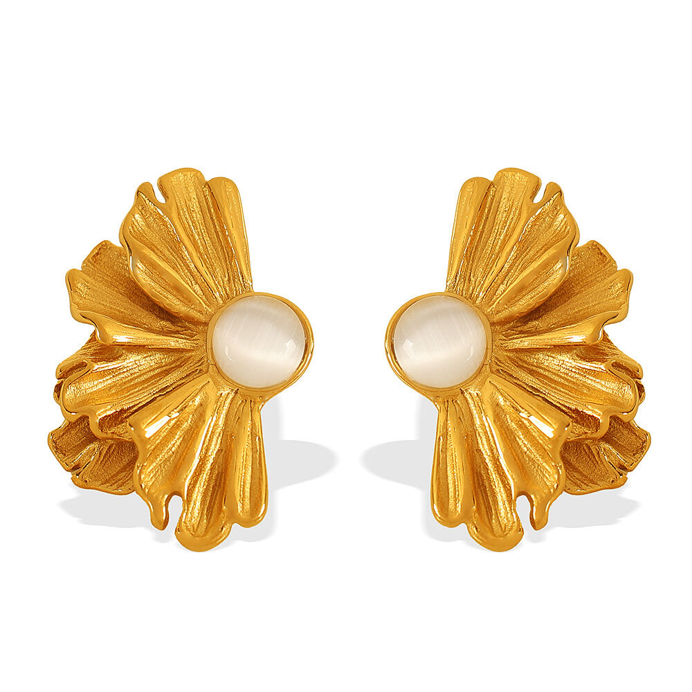 Boucles d'oreilles en or pierre blanche EH798 Image2