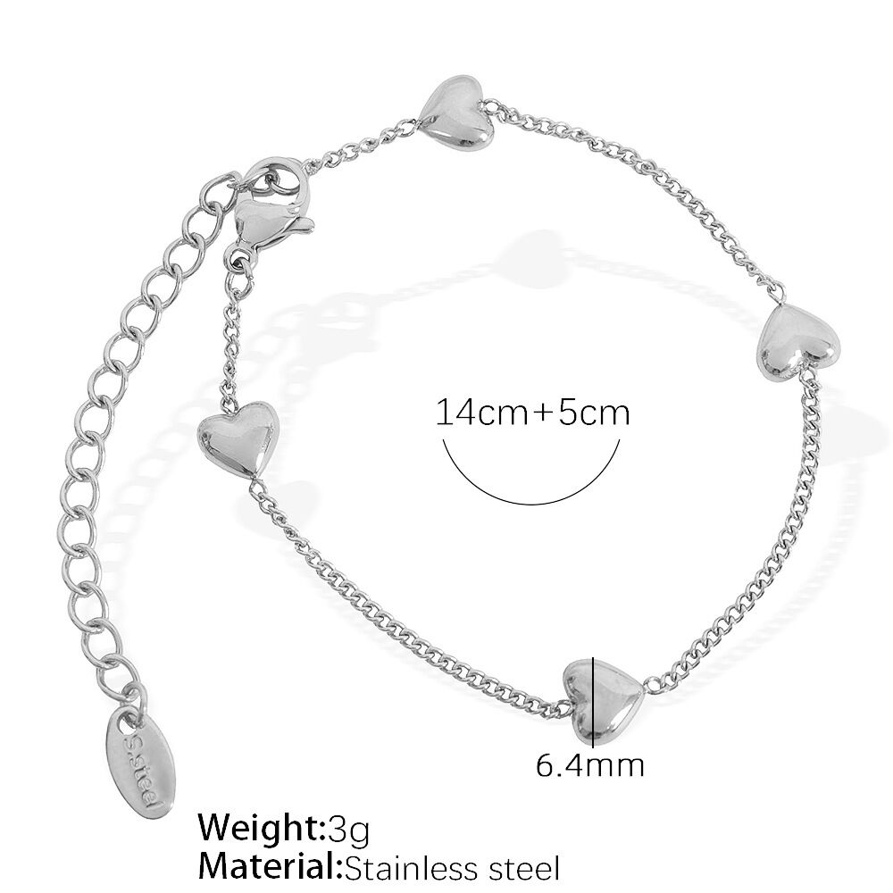 SL34 vertikales Herz-Silberarmband Bild4