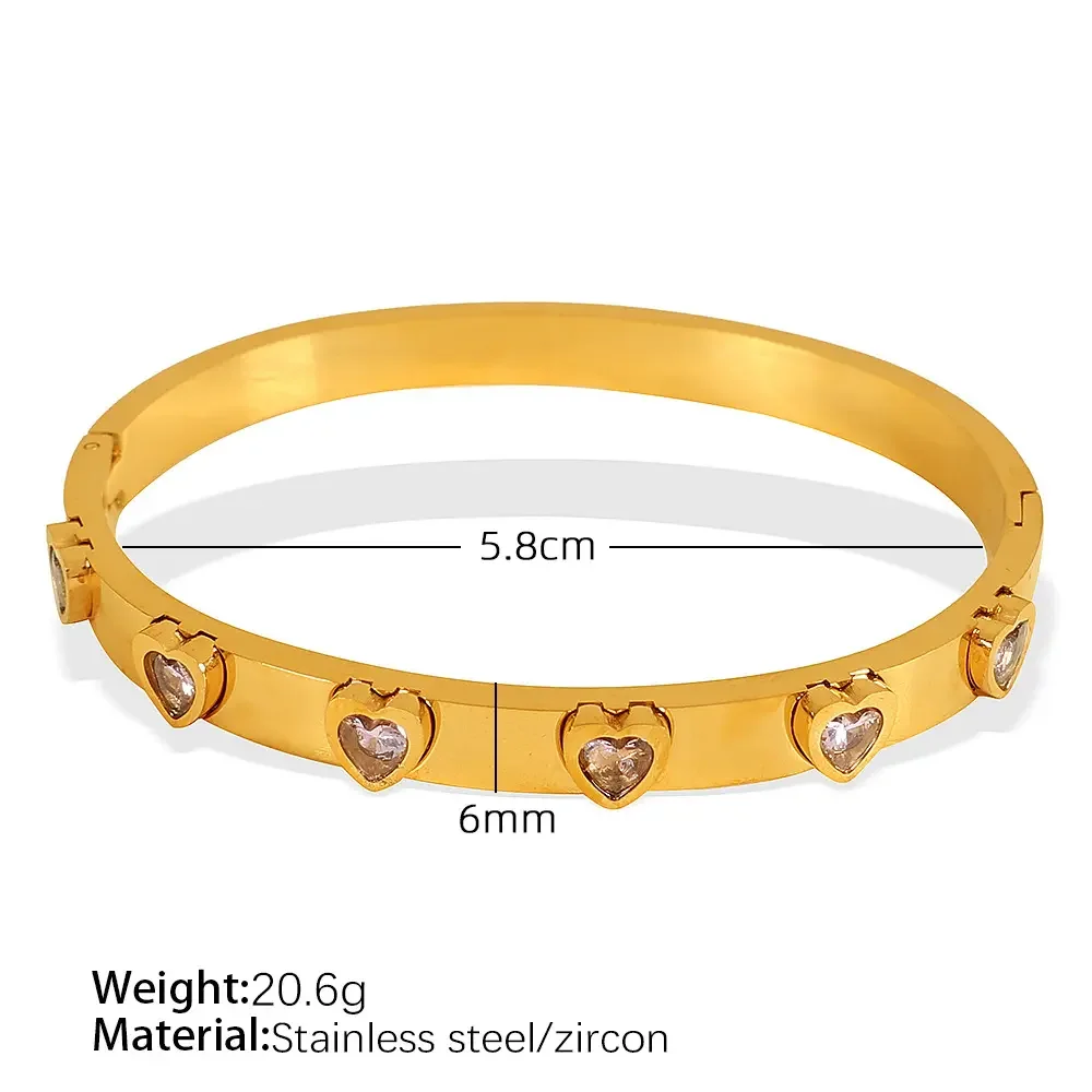 SZ122 Hellrosa Zirkonium-Gold-Armband Bild3