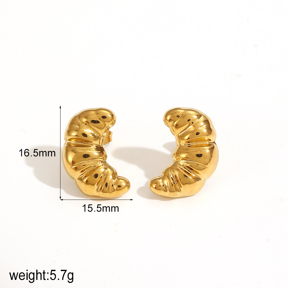 1 paire de boucles d'oreilles à tige en acier inoxydable plaqué or  pour femme, série simple, motif animal quotidien 