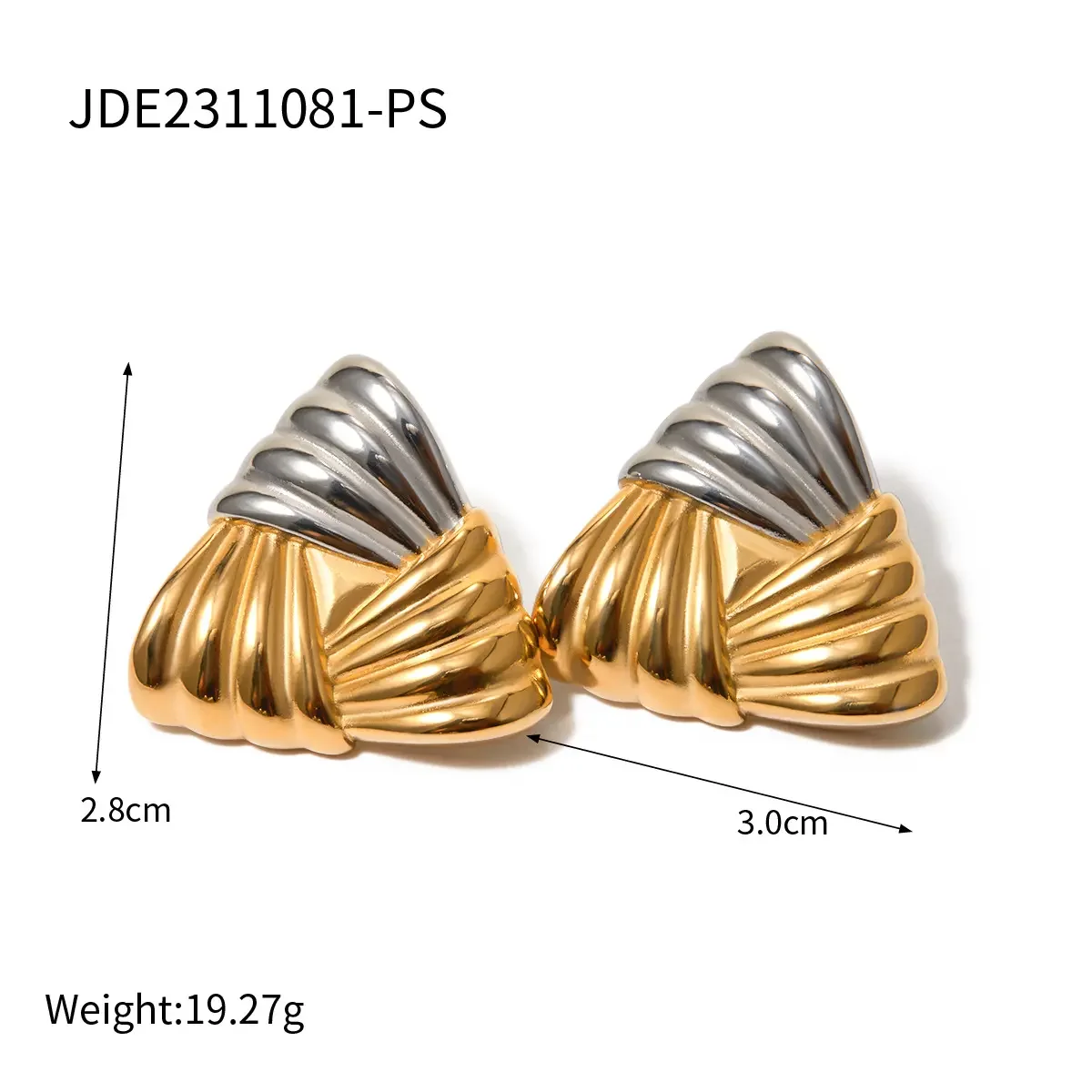 stainless steel ladies geometric metal style earrings titanium steel love earrings female simple versatile style earrings h5Picture2