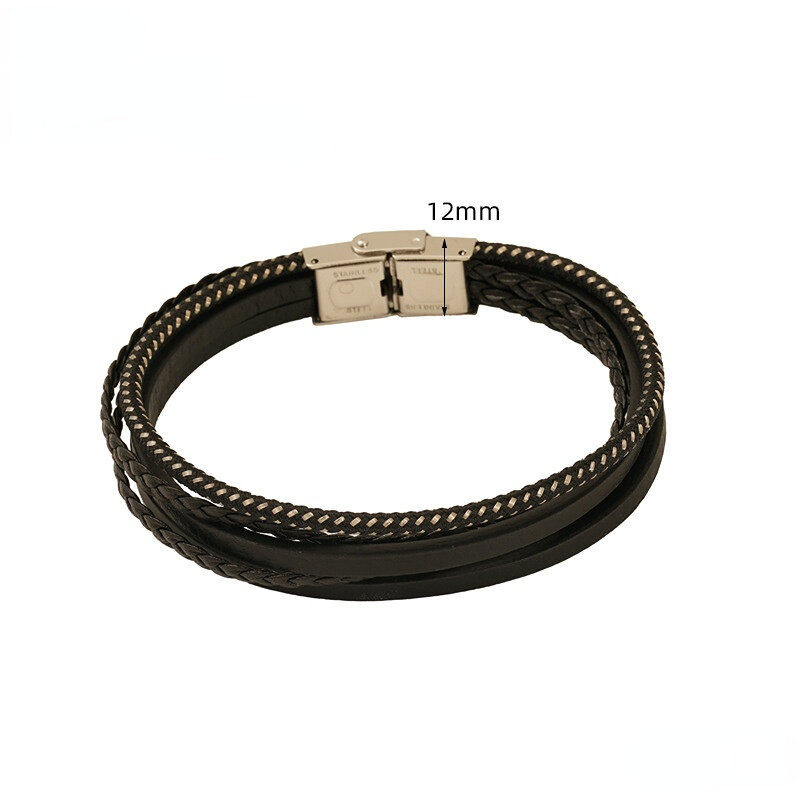 1 Pair Braided Leather Bracelet Men's And Women's Fashion Bracelet h5