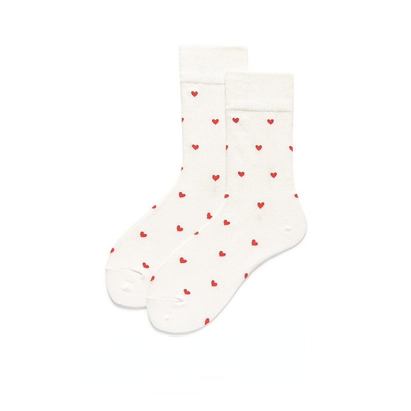 1 Pair Polka - dot and Checkered Comfortable  Cotton Mid-Calf Socks h5 