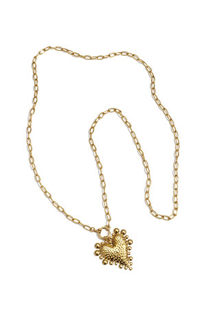 Long necklace with chunky heart charm h5
