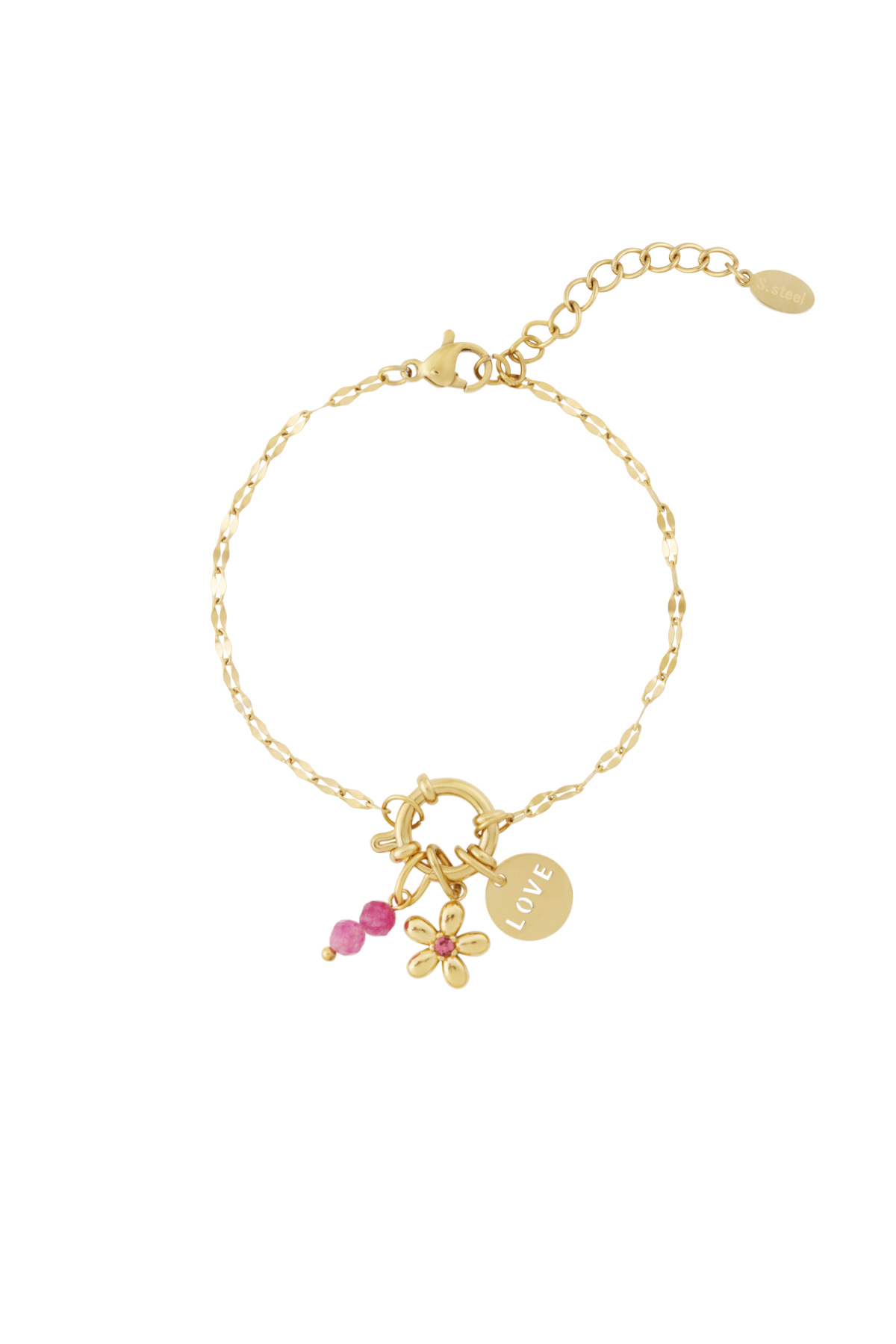 Braccialetto fai da te con fiori rossi Immagine2