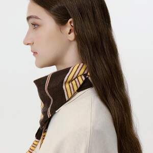 1 Piece Retro Stripe Wool Women's Triangle Winter Scarves h5 Picture2