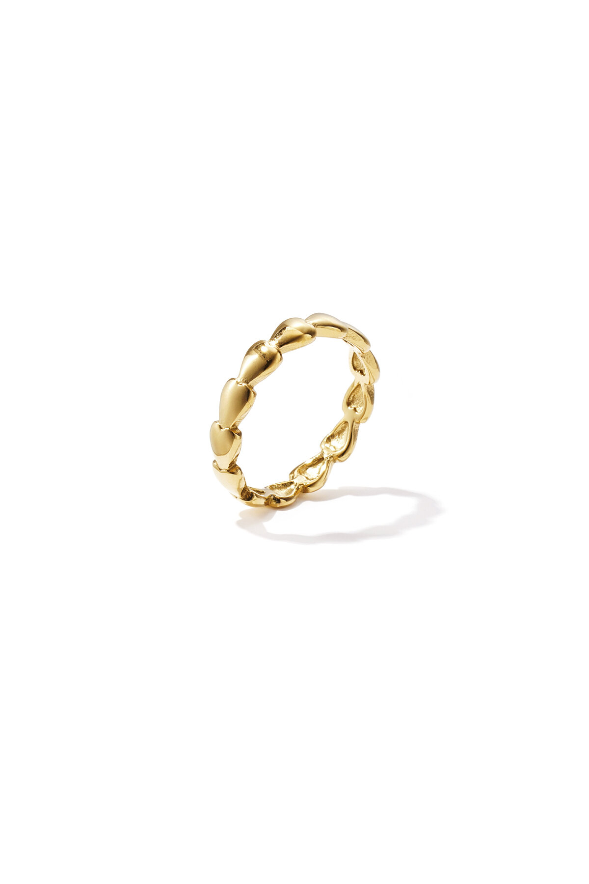 Minimalist ring with small hearts h5