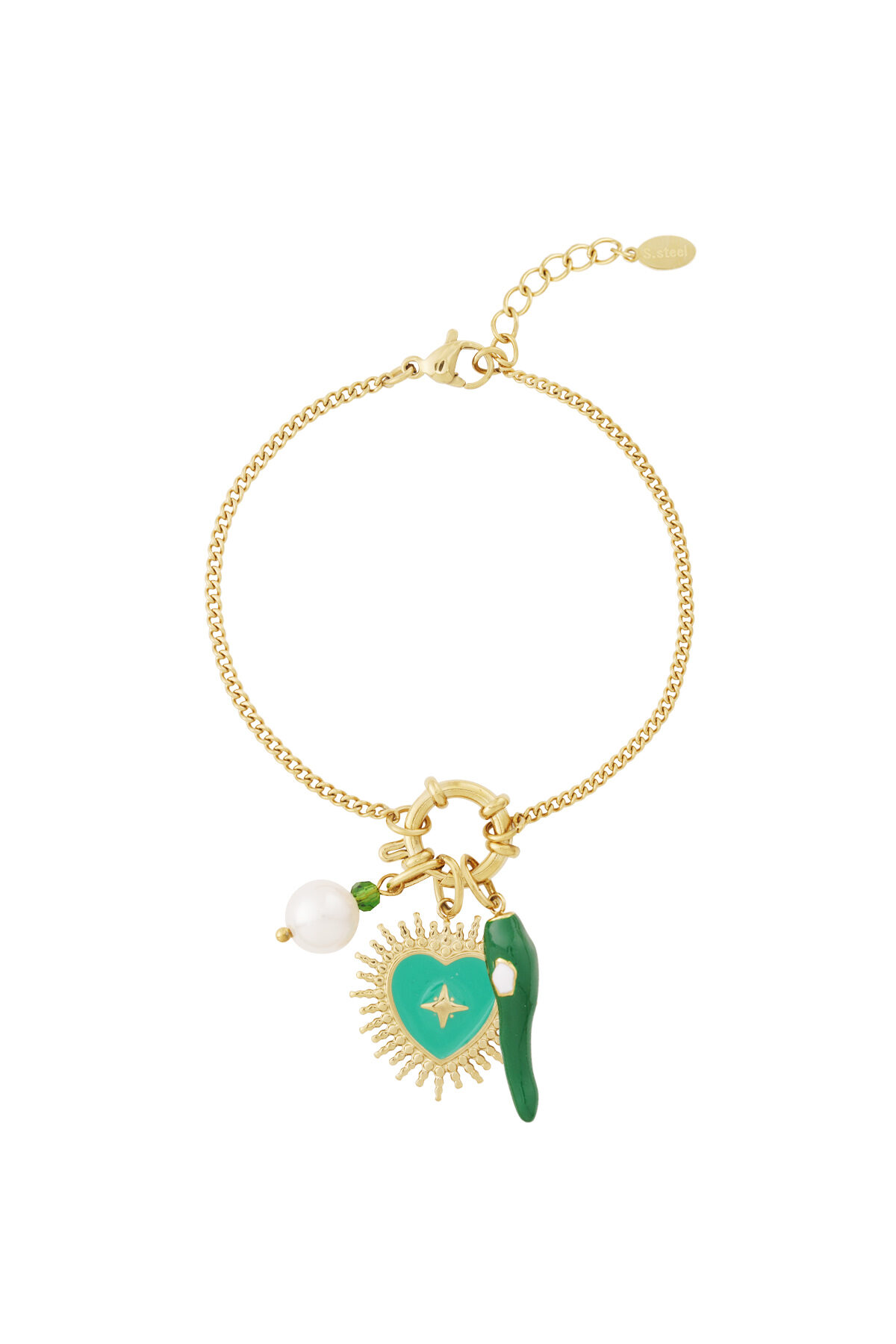 Pulsera DIY de corazón verde Imagen3