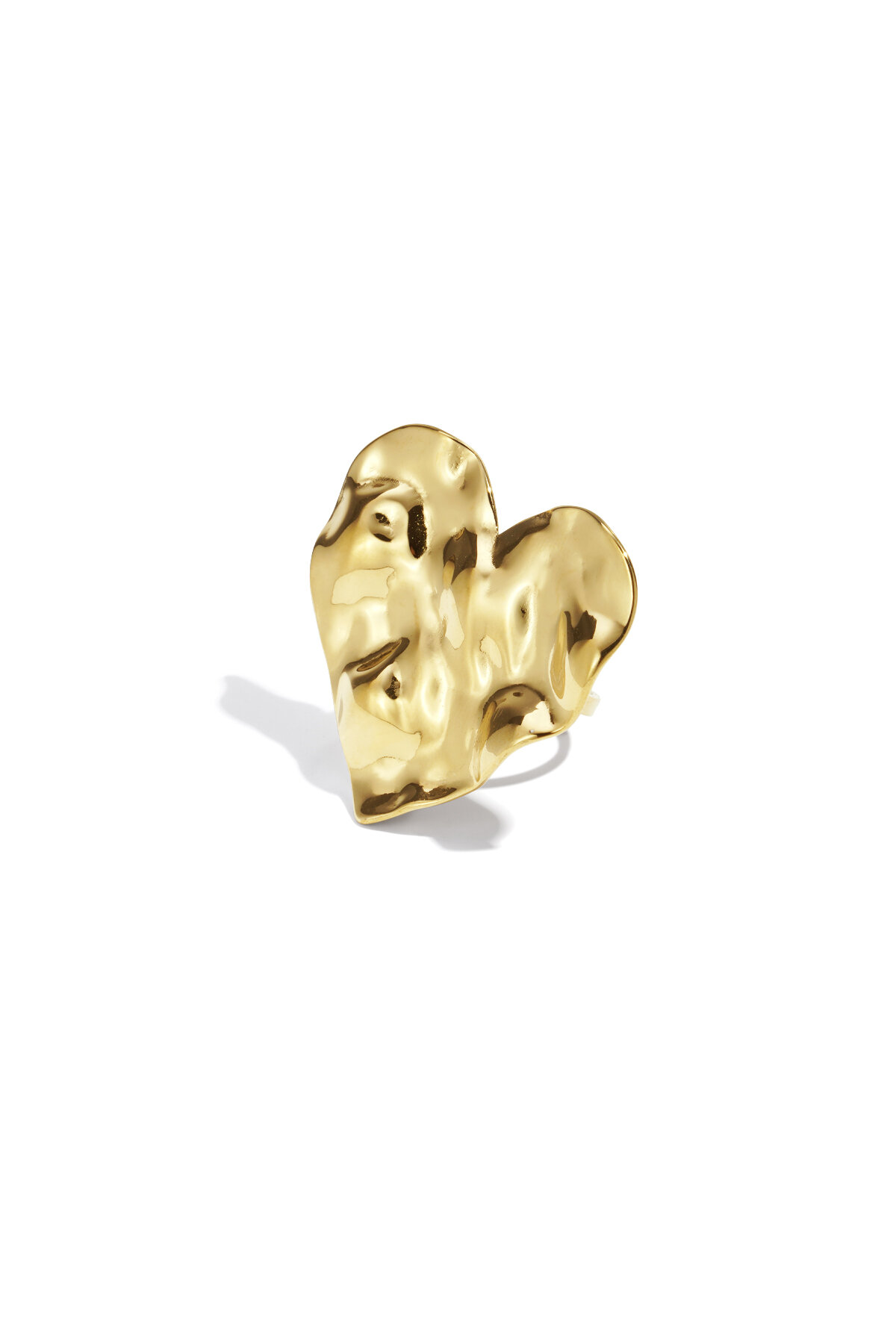 Bague texturée en forme de grand cœur 2