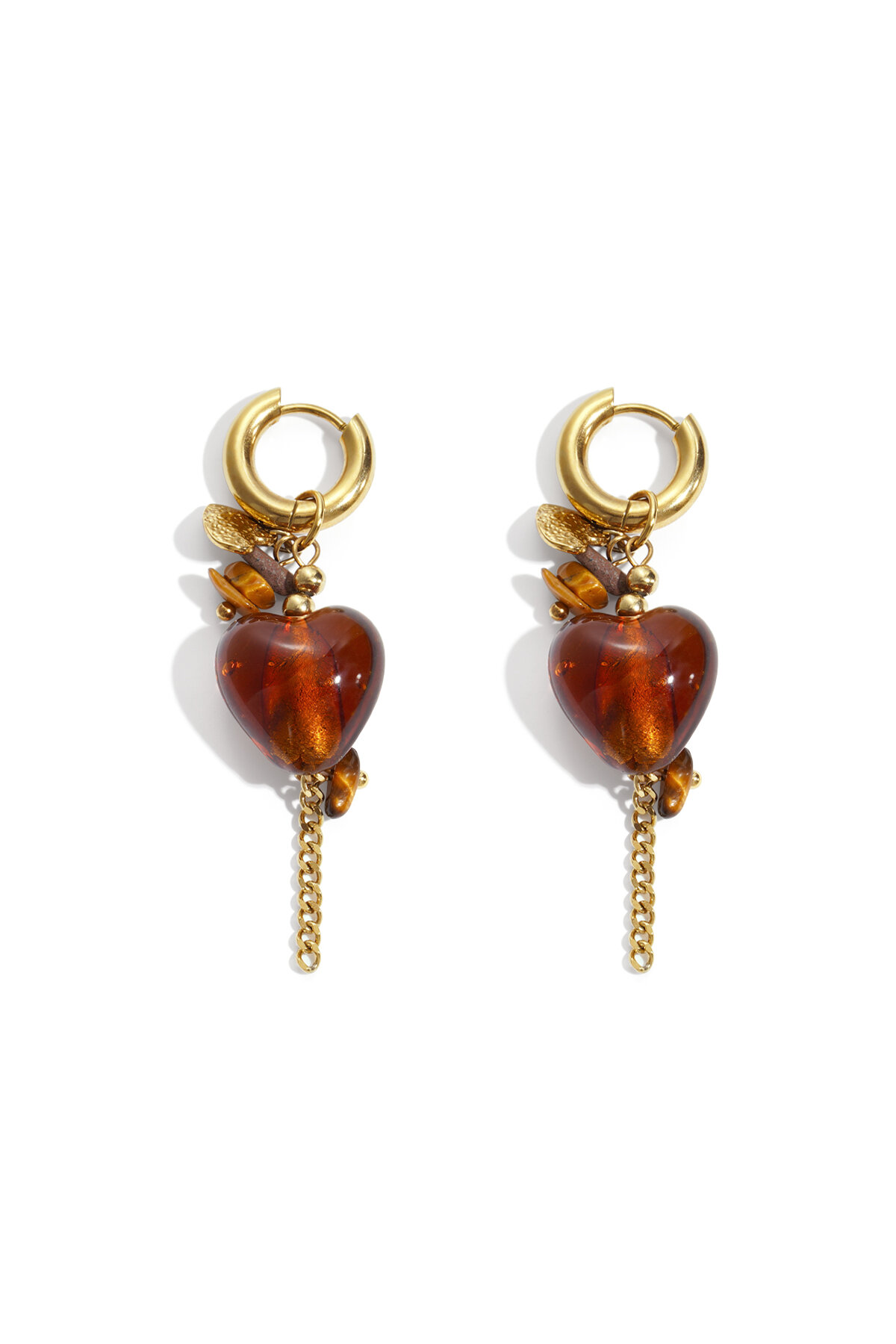 Orecchini pendenti in acciaio inossidabile a forma di cuore, serie semplice quotidiana, gioielli da donna 