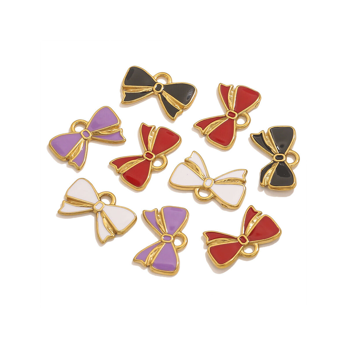 1 Piece DIY Bow Knot Stainless Steel Waterproof Women's Pendants
