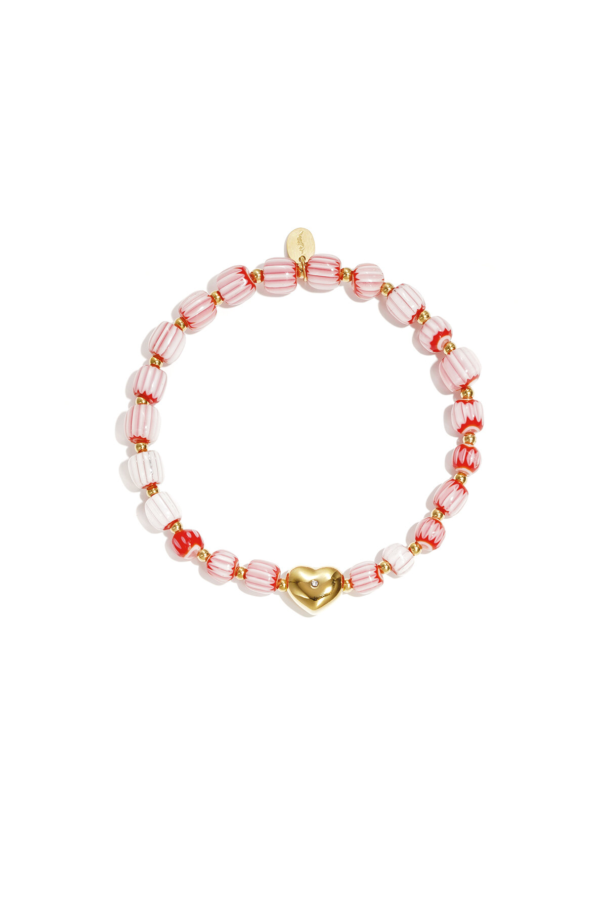 Beaded bracelet with heart-shaped centerpiece h5