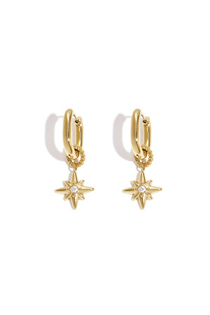 Earrings with shooting star on a small ring h5
