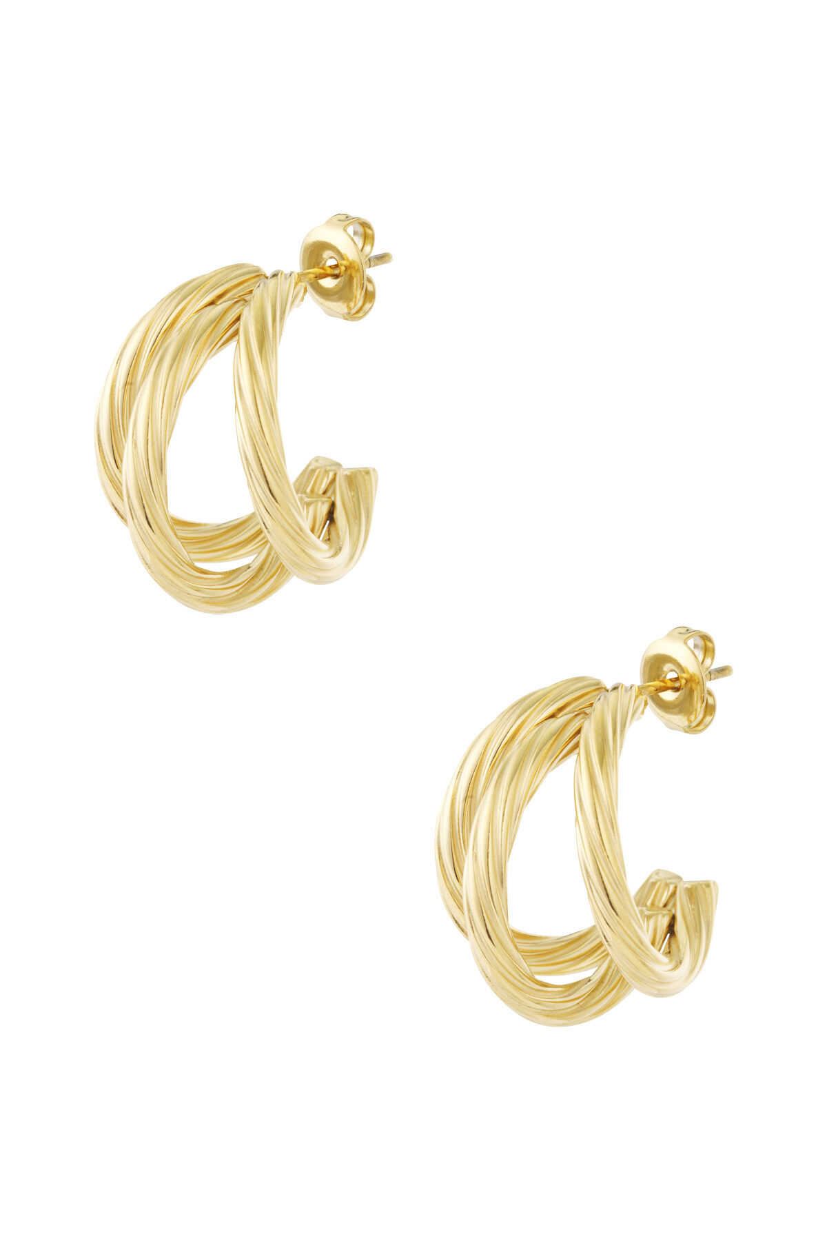 Boucles d'oreilles créoles géométriques en acier inoxydable Daily Daily 2
