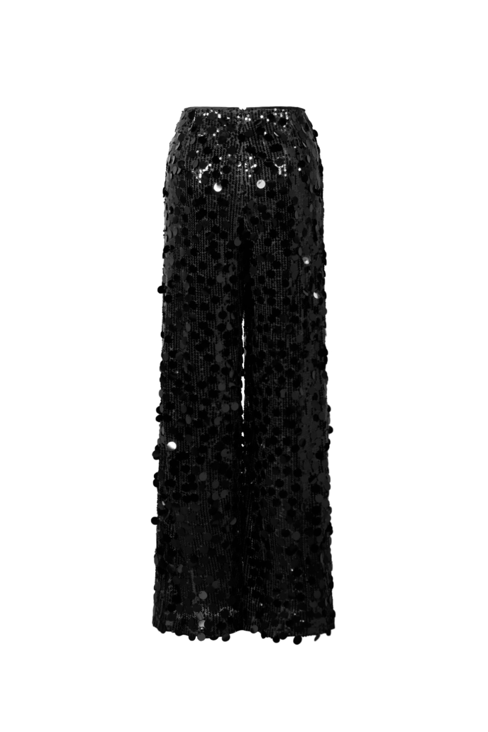 Tessuto Fibra Di Poliestere Donna Pantalone Dritto Paillettes Elegante Immagine3