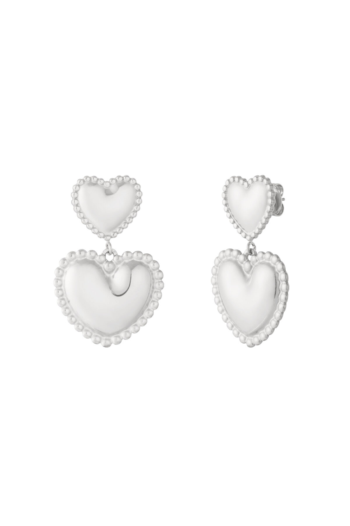 Pendientes colgantes de acero inoxidable con forma de corazón, estilo casual, diario, sencillo, para mujer. h5 Imagen3