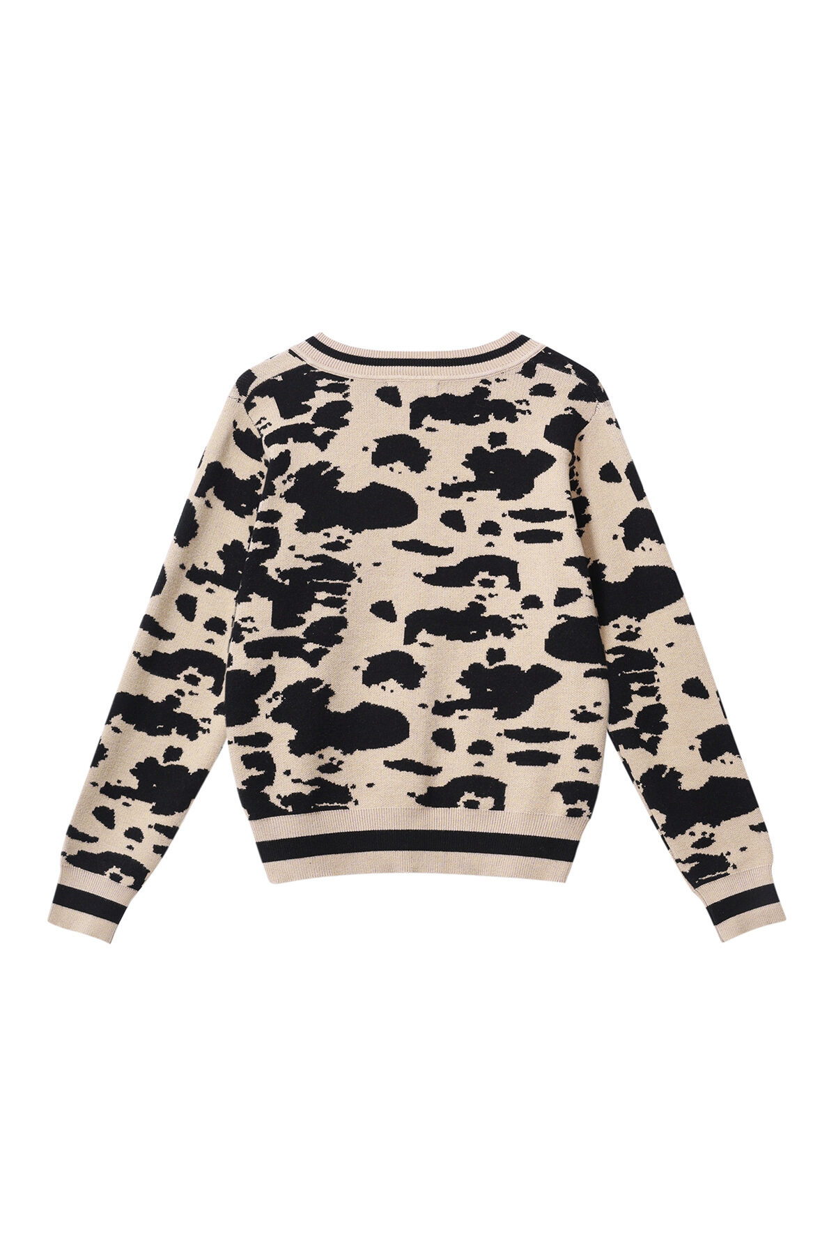 Knitted (including crochet and woolen fabrics) Leopard Print Women's V-Neck Sweater Fall/Winter Casual Picture2