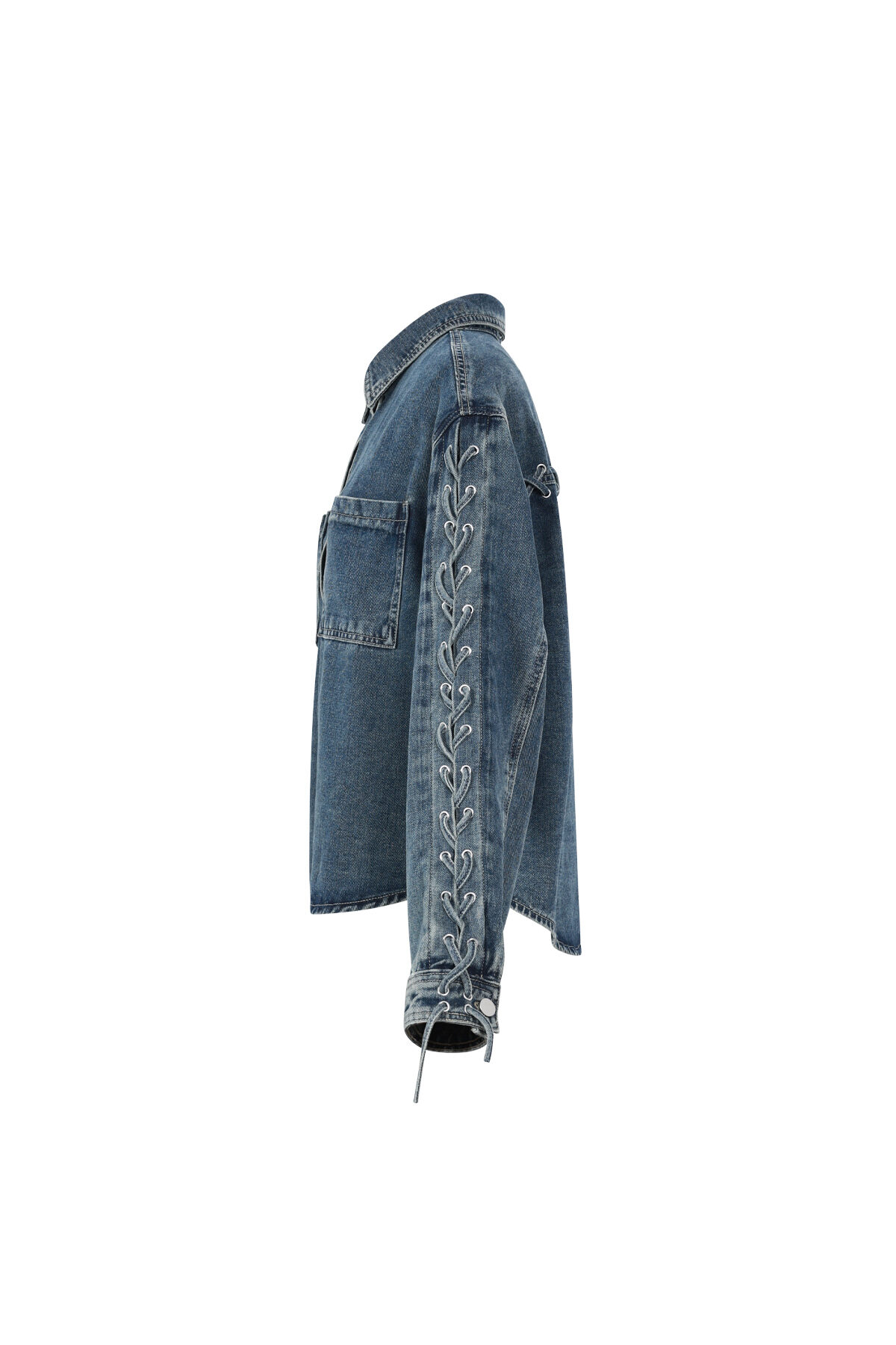 Woven Cotton Women's Denim Jacket Casual Tie-up h5 Picture8