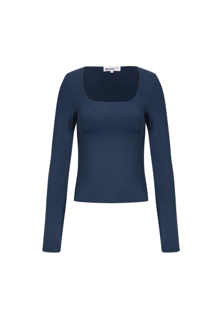 Knitted Nylon Women's Long Sleeve Top Basic Solid Color 2