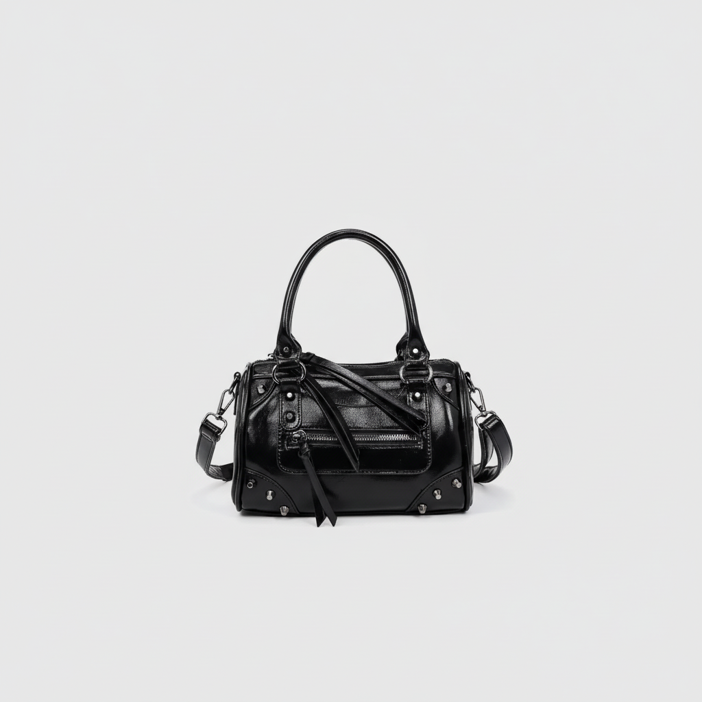 Bolso de mano para mujer de PU de color sólido informal de serie simple de 1 pieza