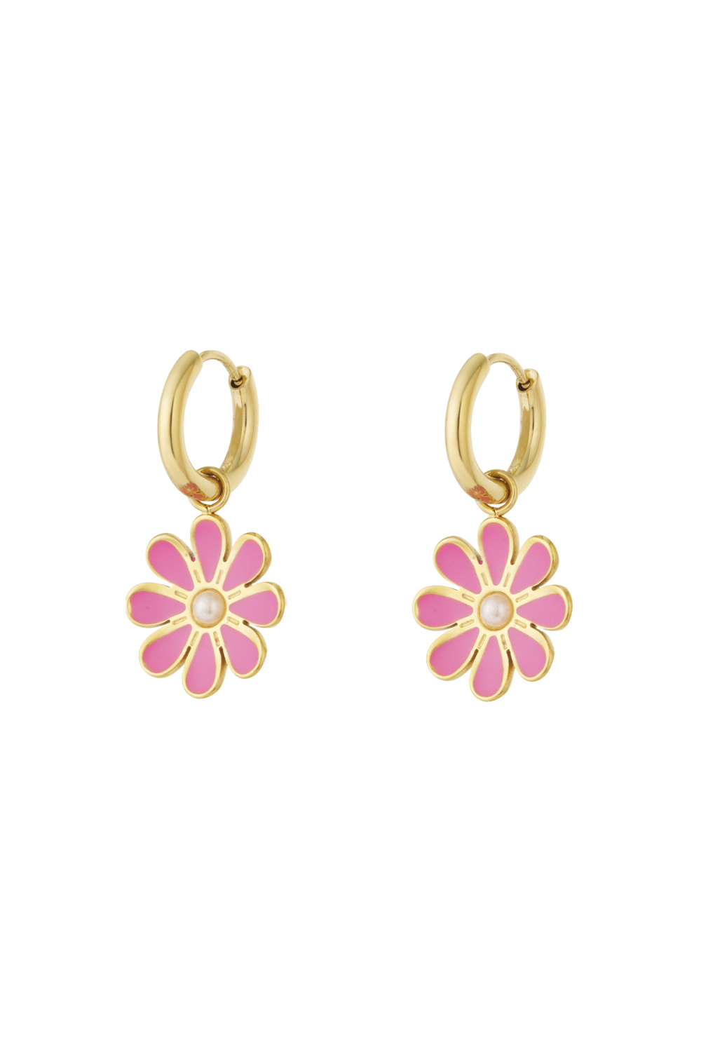Stainless Steel Drop Earrings Flower Casual Daily