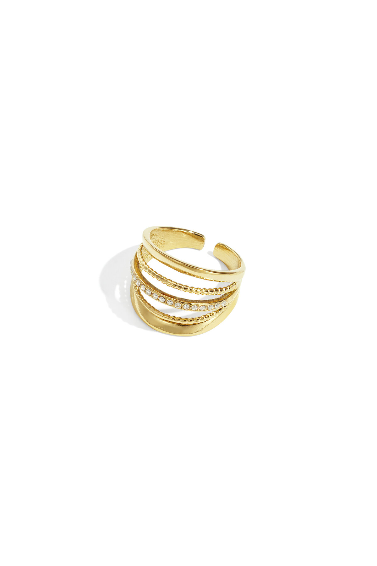 Bagues de déclaration en acier inoxydable, lignes décontractées, simples et quotidiennes, bijoux pour femmes 2