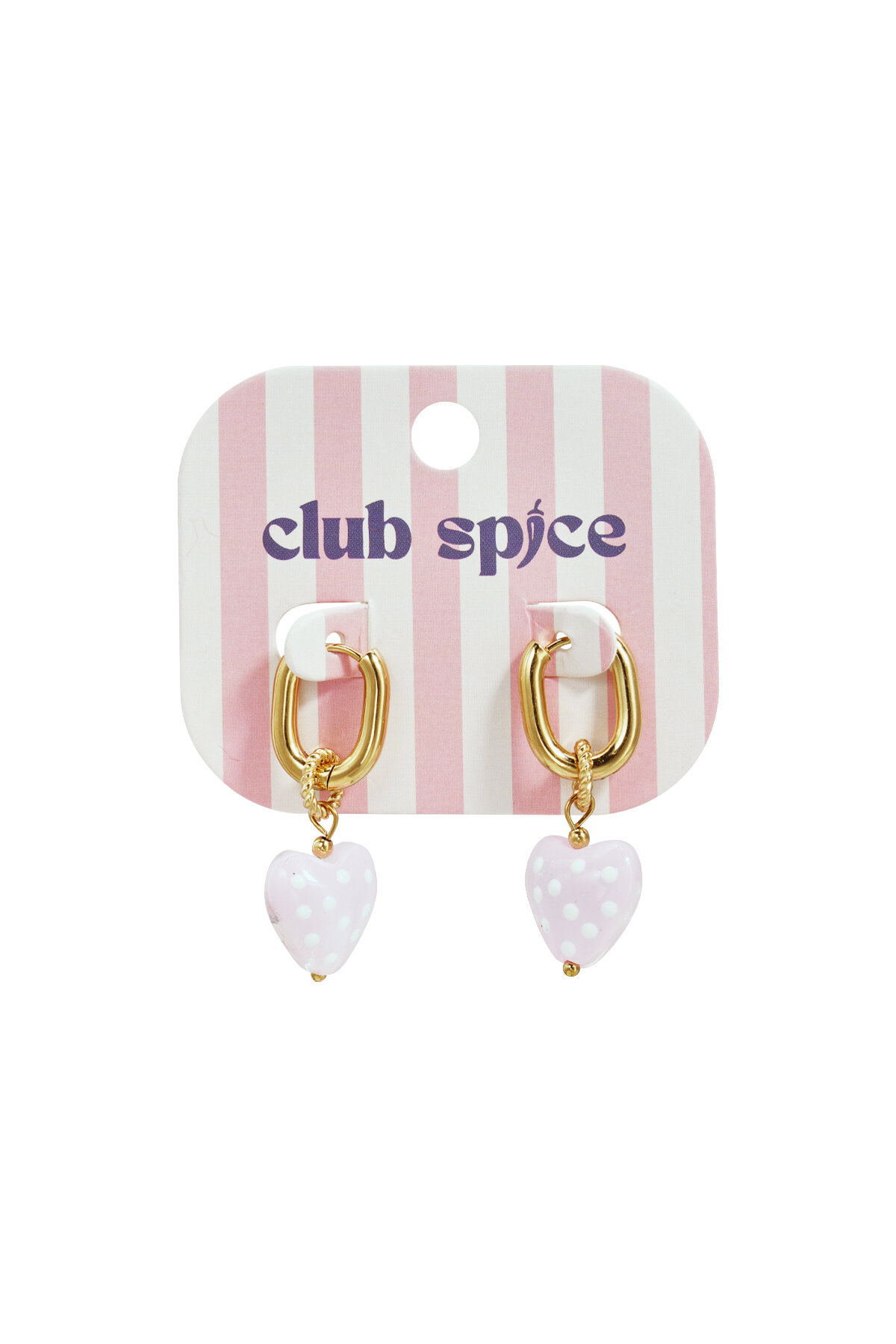 Earrings with dangling hearts with dots h5 Picture3